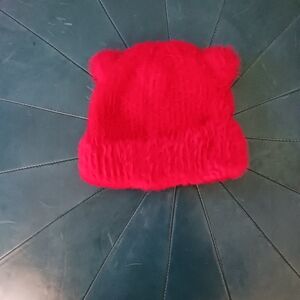Karl Lagerfeld Red Beanie with Ears